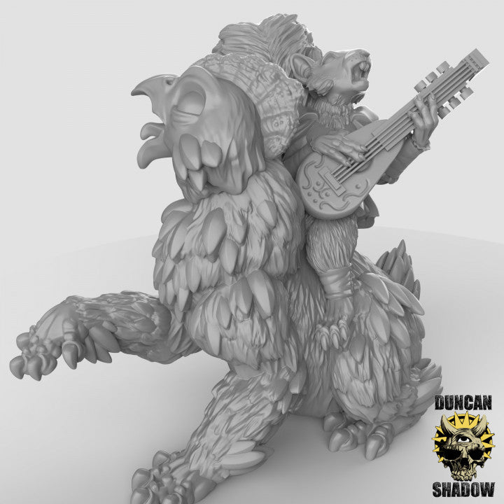 Squirrel Bard Riding Chickenbear