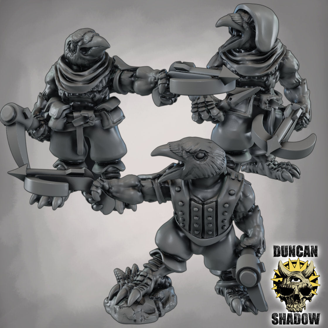 Crow Folk with Hand Crossbows
