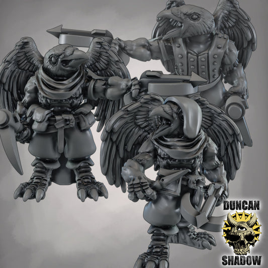 Crow Folk with Hand Crossbows