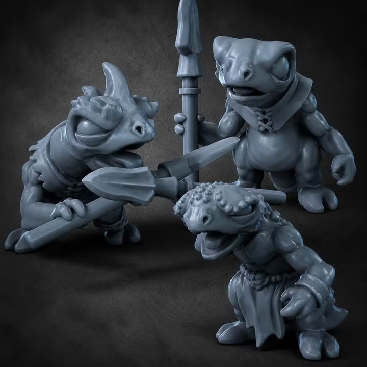 Gecko Lizardfolk with Spears